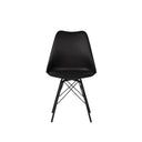 Silla KENDRA, en negro, vista frontal