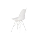 Silla KENDRA, en blanco, vista trasera en perspectiva