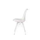 Silla KENDRA, en blanco, vista lateral