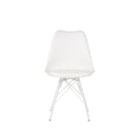 Silla KENDRA, en blanco, vista frontal