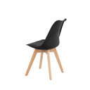 Silla KARINA, en negro, vista trasera en perspectiva