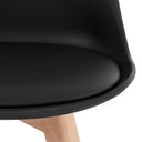 Silla KARINA, en negro, detalle del acabado