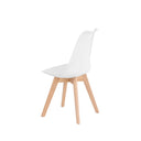 Silla KARINA, en blanco, vista trasera en perspectiva