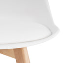 Silla KARINA, en blanco, detalle del acabado