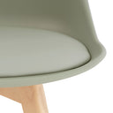 Silla KARINA, en menta, detalle del acabado