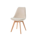 Silla MILENA, en beige, vista en perspectiva