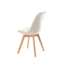 Silla MILENA, en beige, vista trasera en perspectiva