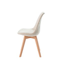 Silla MILENA, en beige, vista lateral