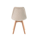 Silla MILENA, en beige, vista trasera