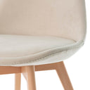 Silla MILENA, en beige, detalle del acabado