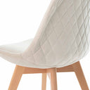 Silla MILENA, en beige, detalle del acabado