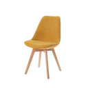 Silla MILENA, en mostaza, vista en perspectiva