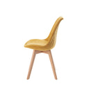 Silla MILENA, en mostaza, vista lateral