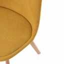 Silla MILENA, en mostaza, detalle del acabado
