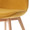 Silla MILENA, en mostaza, detalle del acabado
