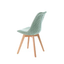 Silla MILENA, en menta, vista trasera en perspectiva