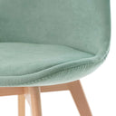 Silla MILENA, en menta, detalle del acabado