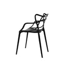 Silla VICTORIA, en negro, vista trasera en perspectiva