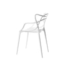 Silla VICTORIA, en blanco, vista trasera en perspectiva