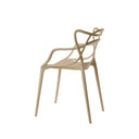 Silla VICTORIA, en beige, vista trasera en perspectiva