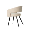 Silla KORA, en beige, vista trasera en perspectiva