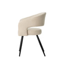 Silla KORA, en beige, vista lateral