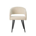 Silla KORA, en beige, vista frontal
