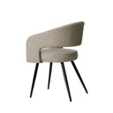 Silla KORA, en taupe, vista trasera en perspectiva