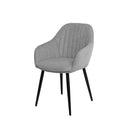 Silla NATALIA, en gris claro, vista en perspectiva