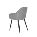 Silla NATALIA, en gris claro, vista trasera en perspectiva