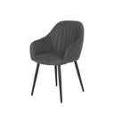 Silla NATALIA, en gris oscuro, vista en perspectiva