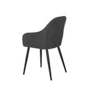 Silla NATALIA, en gris oscuro, vista trasera en perspectiva