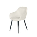 Silla NATALIA, en beige, vista en perspectiva