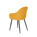 Silla NATALIA, en mostaza, vista trasera en perspectiva