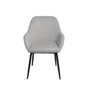 Silla ISABELLA de patas negras, en gris claro, vista frontal