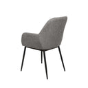 Silla ISABELLA de patas negras, en gris oscuro, vista trasera en perspectiva