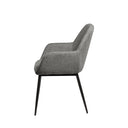 Silla ISABELLA de patas negras, en gris oscuro, vista lateral
