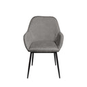 Silla ISABELLA de patas negras, en gris oscuro, vista frontal