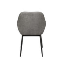 Silla ISABELLA de patas negras, en gris oscuro, vista trasera