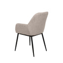 Silla ISABELLA de patas negras, en beige, vista trasera en perspectiva