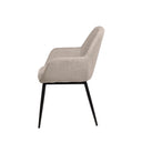 Silla ISABELLA de patas negras, en beige, vista lateral
