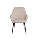Silla ISABELLA de patas negras, en beige, vista frontal