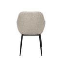 Silla ISABELLA de patas negras, en beige, vista trasera