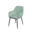 Silla ISABELLA de patas negras, en menta, vista en perspectiva