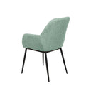 Silla ISABELLA de patas negras, en menta, vista trasera en perspectiva