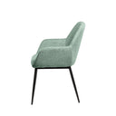 Silla ISABELLA de patas negras, en menta, vista lateral