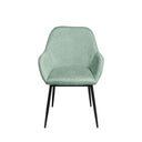 Silla ISABELLA de patas negras, en menta, vista frontal
