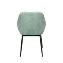 Silla ISABELLA de patas negras, en menta, vista trasera