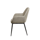 Silla ISABELLA de patas negras, en taupe, vista lateral