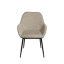 Silla ISABELLA de patas negras, en taupe, vista frontal